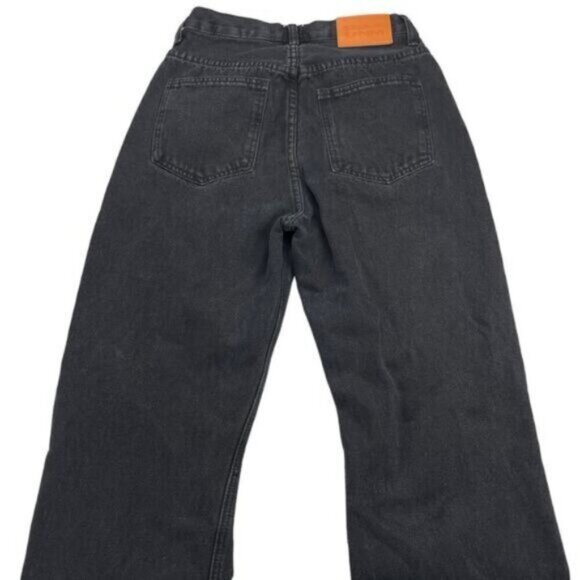 Princess Polly Holly Asymmetric Ripped Leg Black Denim Womens Size 0 - Picture 8 of 9